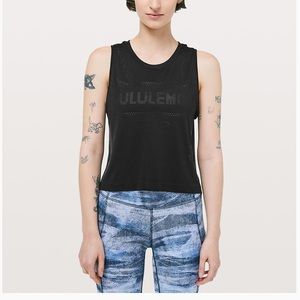 Lululemon black crop muscle tank